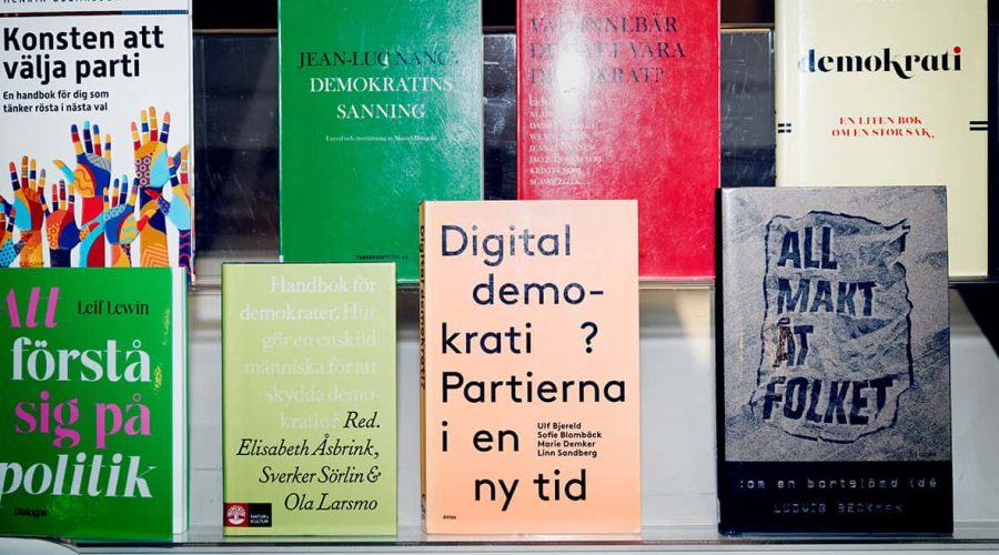 20260827 Stockholm.
Jakobsbergs bibliotek inför valet 2026.Foto: Jonas Eng