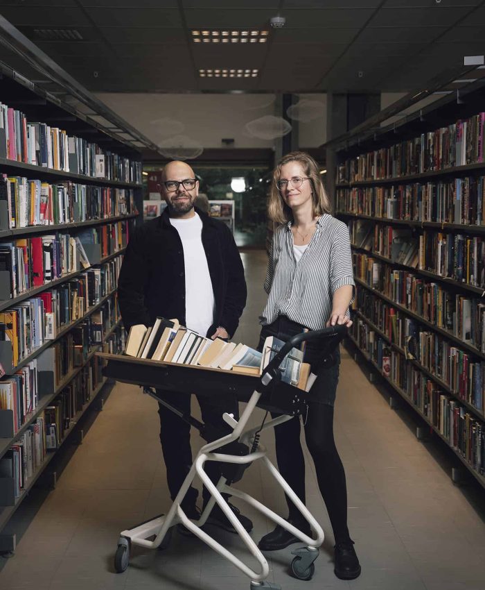 Tareq Alfeel jobbar på Lunds Stadsbibliotek och Lina Grahn på Norra Fäladens bibliotek.