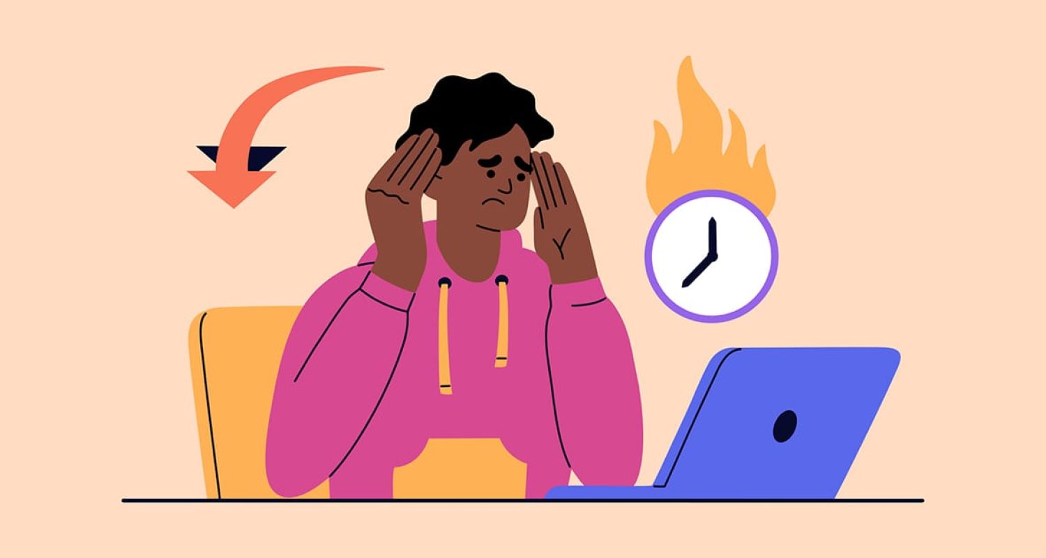 African american man tired of hard working, burnout at work Hyvling